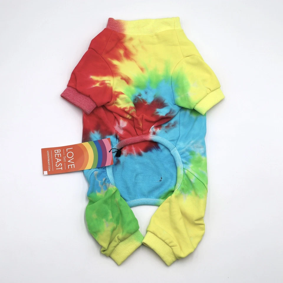 Body Love Thy Beast Tie-Dye Terry Francés Cálido Arco Iris Perro Talla XL Foto 2 de 4