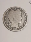 1895 (P) Barber Quarter 90% Silver US 25c Coin Good Condition