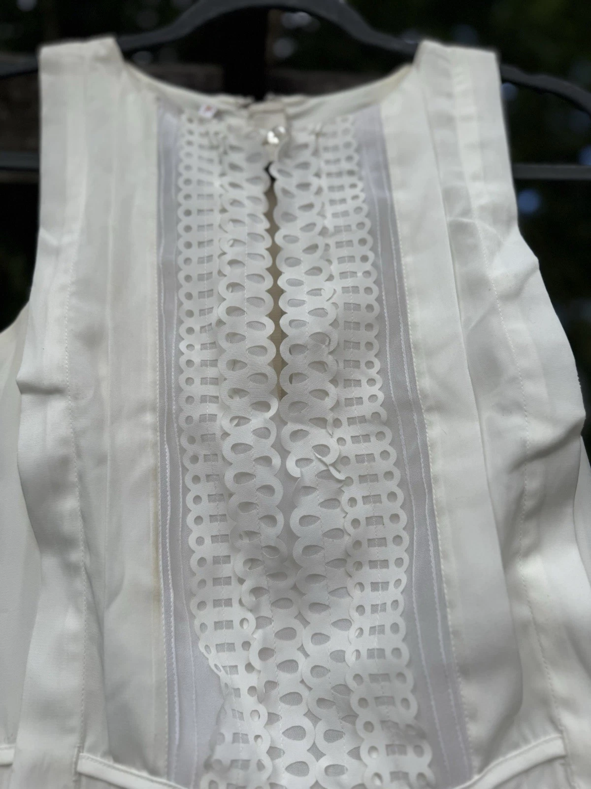 OFF WHITE Abito donna Sachin & Babi bianco sporco taglia 6 vestito corto senza maniche