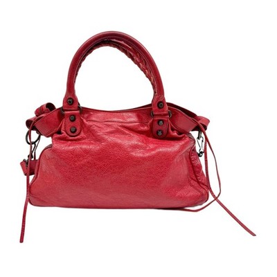 BALENCIAGA The First Red Leather Handle Bag | eBay