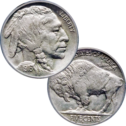 1916 s Buffalo Nickel ANACS AU58