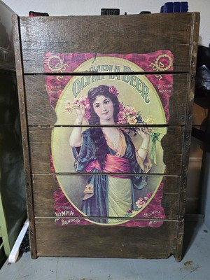 RARE 24'' x 36'' Vintage Olympia Beer Capital Brewing Co. Wood Pallet Sign