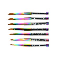 70% Kolinsky Acrylic Art Magic Rainbow Glitter Crystal Handle Nail Brush 2#-14#