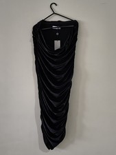 My Lady | Black Strapless Bodycon Ruched Dress | KY10