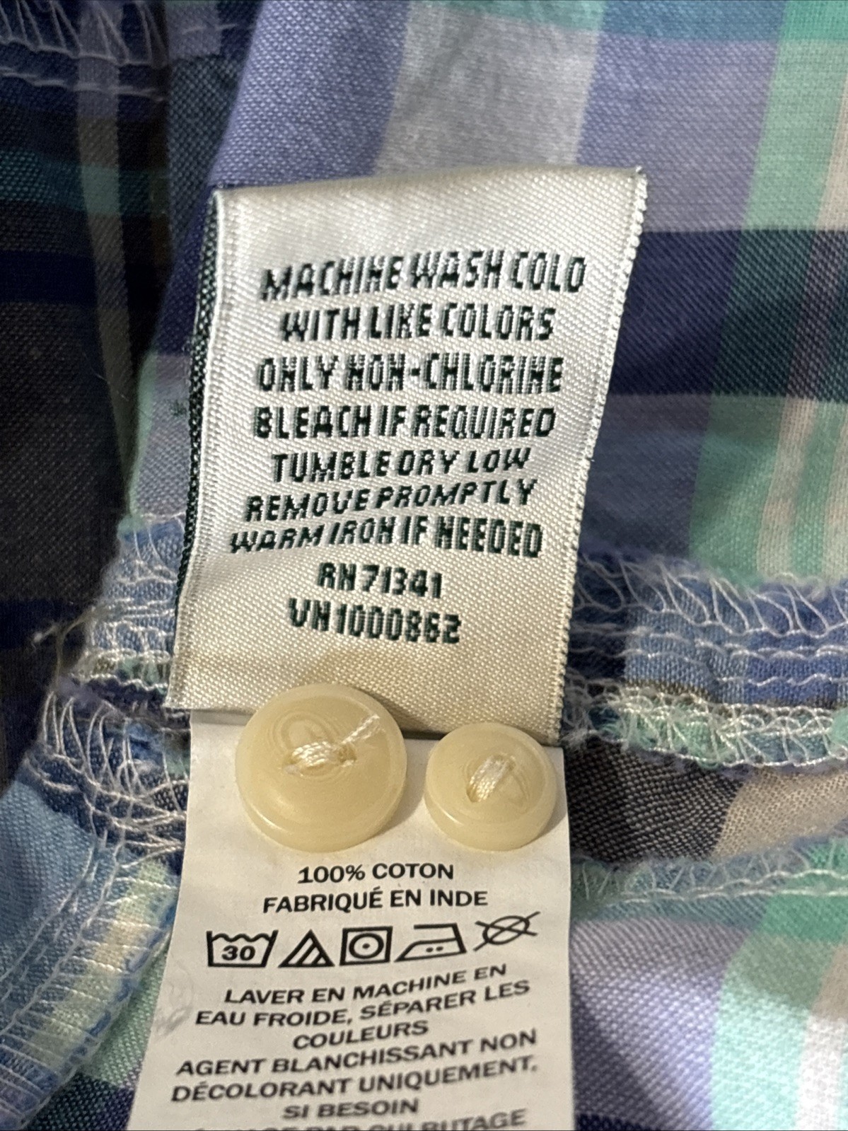 LLBean Madras Patchwork Plaid Button Up Shirt Wom… - image 7