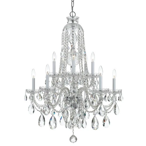 Crystorama Traditional Crystal 32"W Chrome 10-Light Crystal Chandelier - Picture 3 of 6