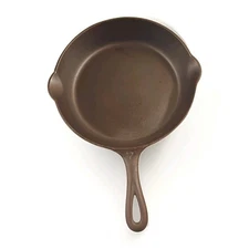 VTG GRISWOLD #7 701 E Cast Iron Skillet Heat Ring Large Slant Logo "ERIE"