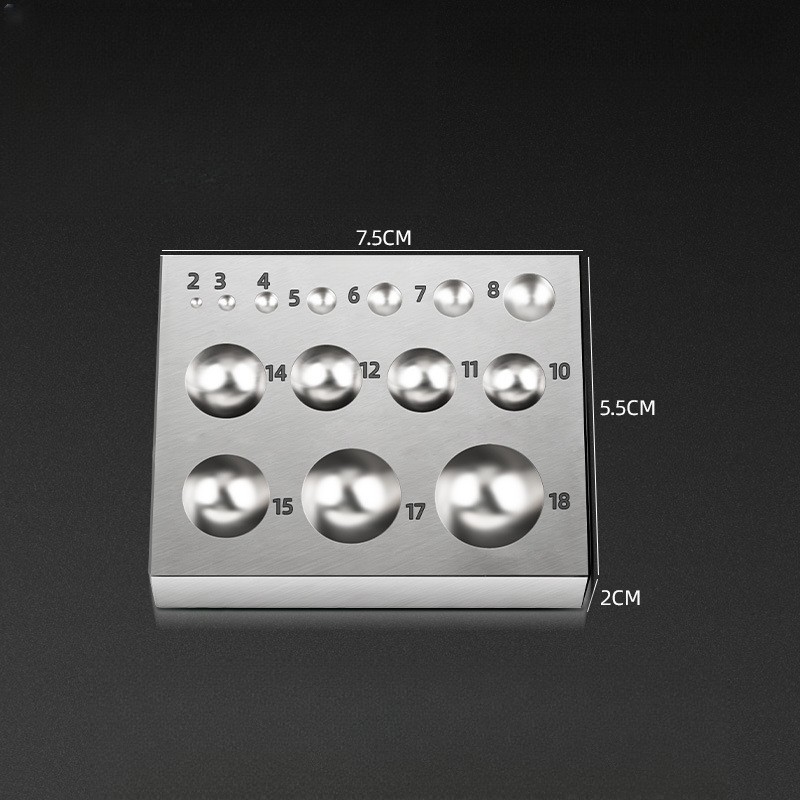 Steel Jewelry Dapping Block Rectangular Shape 14 16 18 Hole for Surface ...