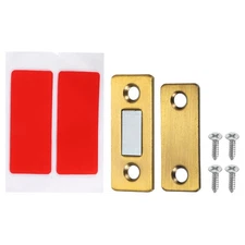 4 x Cabinet Magnetic Catch Cabinet Door Catch Adhesive Steel, Brass
