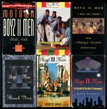 Lot of 6 vintage Boyz II Men cassette SINGLES, 1991-98 release dates, TESTED