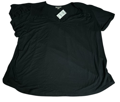 Style &Co Women’s Plus Size 4X Black Top Blouse Short Sleeve New