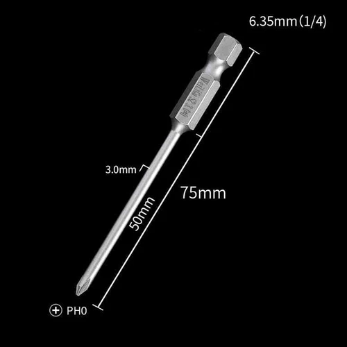 1/4" Magnetisch S2 Stahl Kreuzschlitz Bit PH00 PH0 PH1 PH2 Länge 50mm - 200mm - Picture 30 of 58