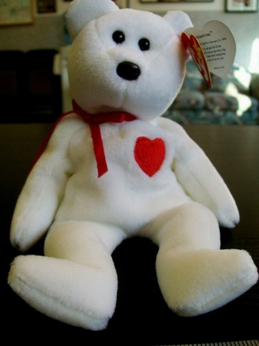 Ty Original Beanie Baby w/Tag;VALENTINO; White Bear/Brown Nose/Mismatch date1994 - Picture 4 of 9