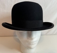 Vintage 1960  s Knox 5th Avenue Black Bowler Hat Men  s Size 7 1/8 Felt Rare