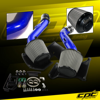 For 07-09 350Z V6 3.5L Blue Cold Air Intake + Black Filter Cover
