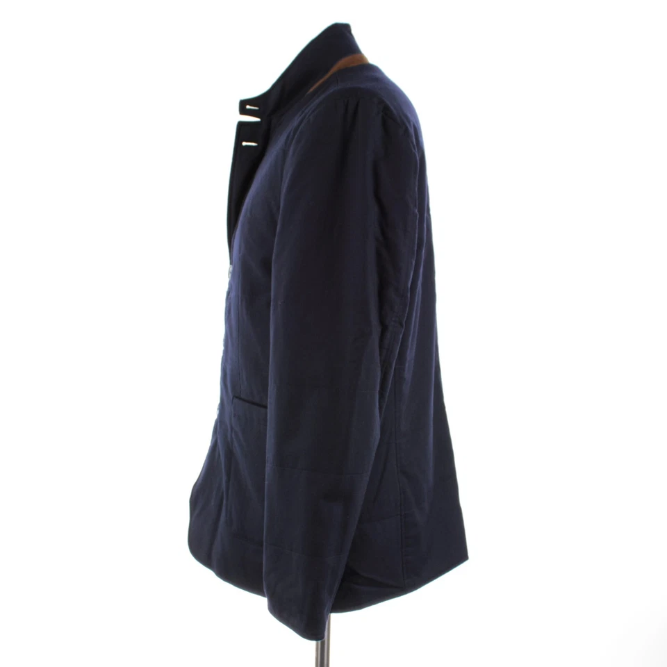 Abrigo de coche de lana Zanella nuevo con etiquetas Vitale Barberis Canonico con gamuza talla L EE. UU. en azul marino Foto 4 de 4