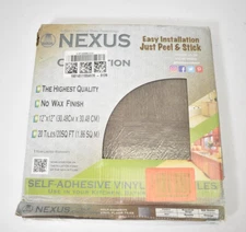 Nexus Self Adhesive 12" Vinyl Floor Tiles 20 Pack 12" x 12" Gray Wood No Wax