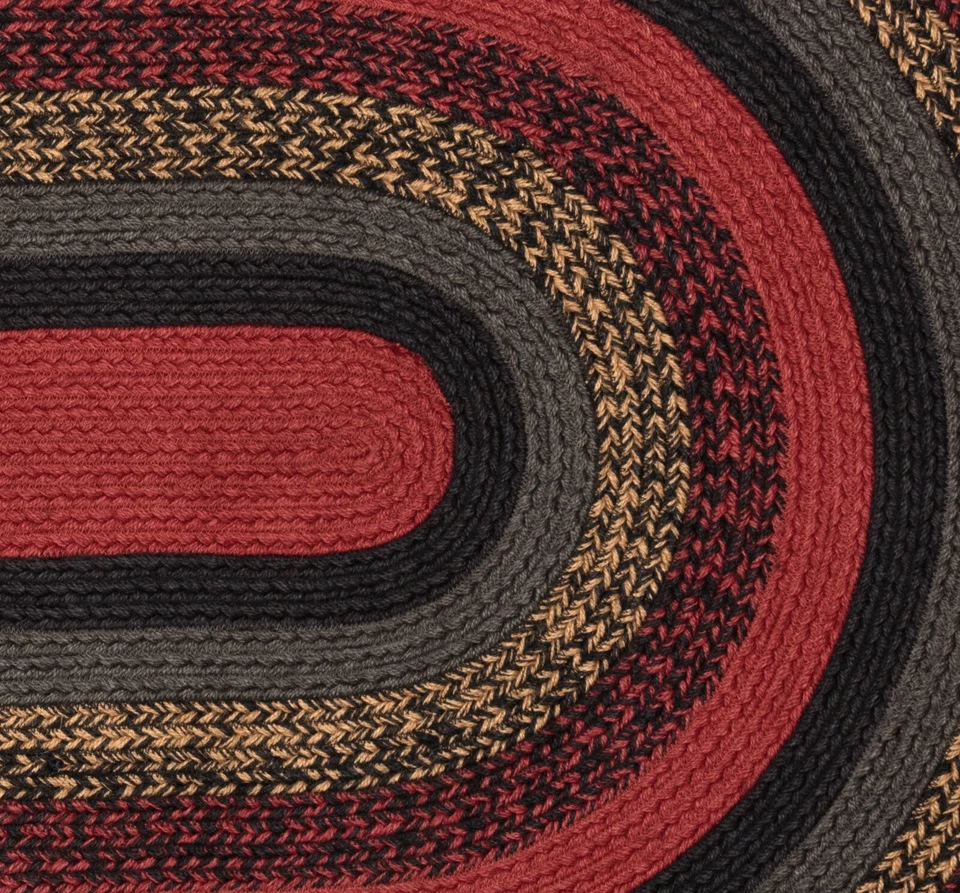 Alfombra trenzada ovalada roja negra ecológica estilo rural antideslizante Cumberland Foto 4 de 4