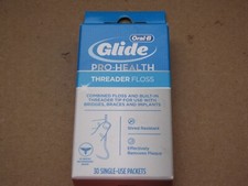 Oral-B GLIDE Pro-Health Dental THREADER FLOSS 30 Single Use Packets ORIGINAL