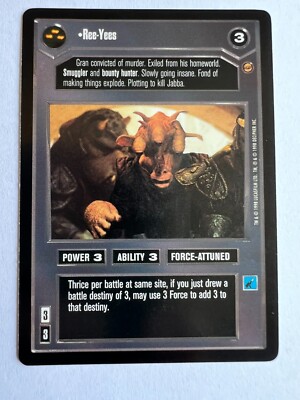 Ree-Yees Jabba's Palace Star Wars Decipher CCG FS Eligible Dollar Rare