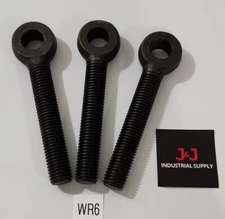 *NEW* LOT OF 3 Thread Lifting Eye Bolt Eyebolt Black USA E7 3/4" Bore 5.75" Long