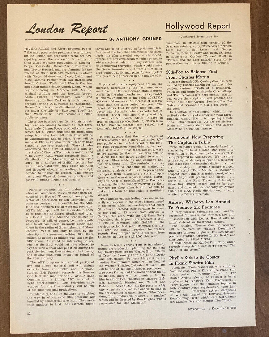 BIG KNIFE Vintage Movie Trade Ad Hollywood Film Noir Ida Lupino