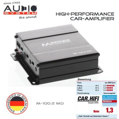 Audio System M-100.2 MD 2-Channel Digital Micro Amplifier 300 Watt RMS