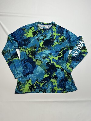Chemise De Pêche Magellan Outdoor Fish Gear - Manches Longues Camouflage Bleu Taille XL