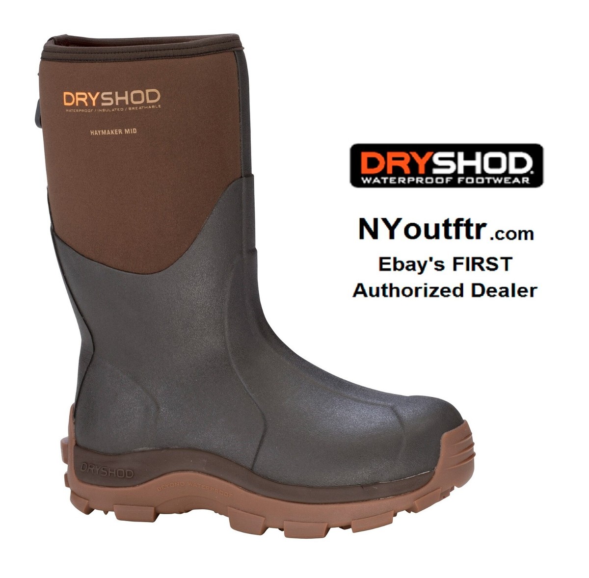 Dryshod Size Haymaker Men's Mid Brown Hard-Working Farm Boot HAY-MM-BR  Muck