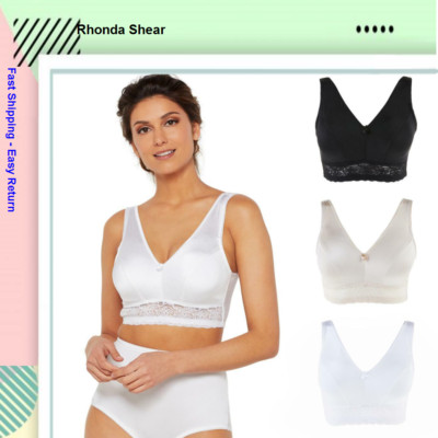 Rhonda Shear 3-pack Pin Up Smooth Bra in Black/White/Nude 650-613
