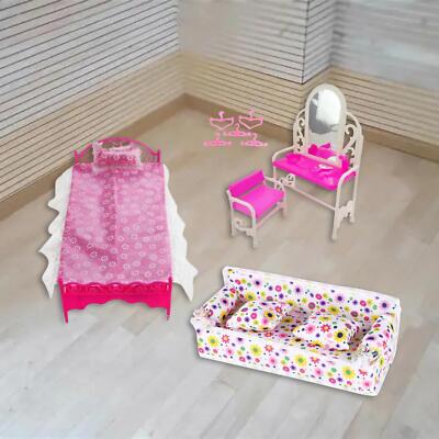 Puppenmöbel Zubehör Schlafsofa, Miniaturmodell Verkleidung 9 Teile Maßstab 1:6