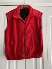Vintage Descente Men's Size M Red Fleece Zip Front Vest