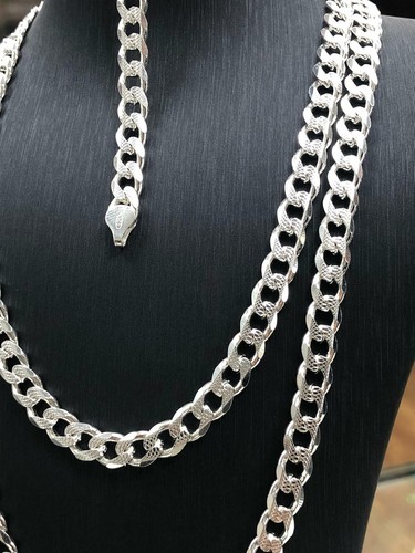925 Solid Sterling Silver 6mm Men's Diamond Cut Curb Chain Necklace 20" 22" 24" - Picture 7 of 7