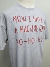 Vintage Die Hard Movie Christmas Shirt Mens XL Gray I have a Machine Gun Ho Ho