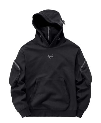 Niepce Unisex X-2 Pullover Black Techwear Hoodie Urban