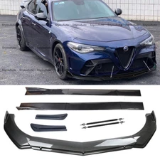 For Alfa Romeo Giulia Front Bumper Lip 86" Side Skirt Rear Bumper Carbon Fiber 