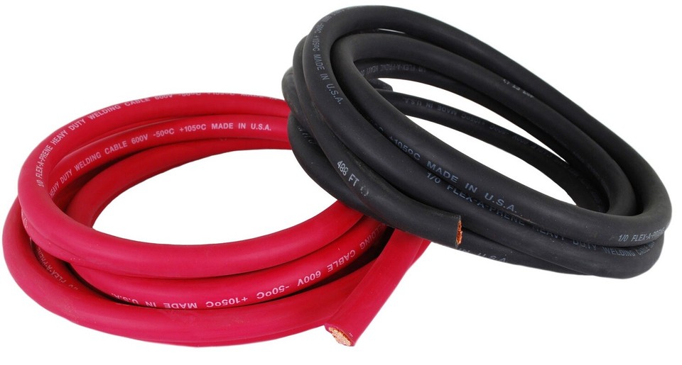 TEMCo 1/0 Gauge AWG Black Flexible Welding/Battery Cable - 15 Ft Length, Made In USA