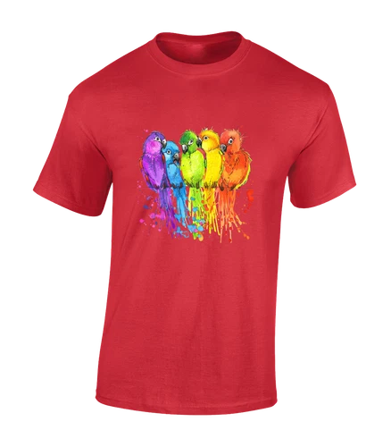 Paintsplash Parrot Cool Animal Lover Fashion Design Unisex T-Shirt - Picture 7 of 9