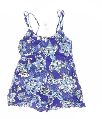 Select Damen blau Viskosemischung Playsuit Einteiler Größe 10 L3 in