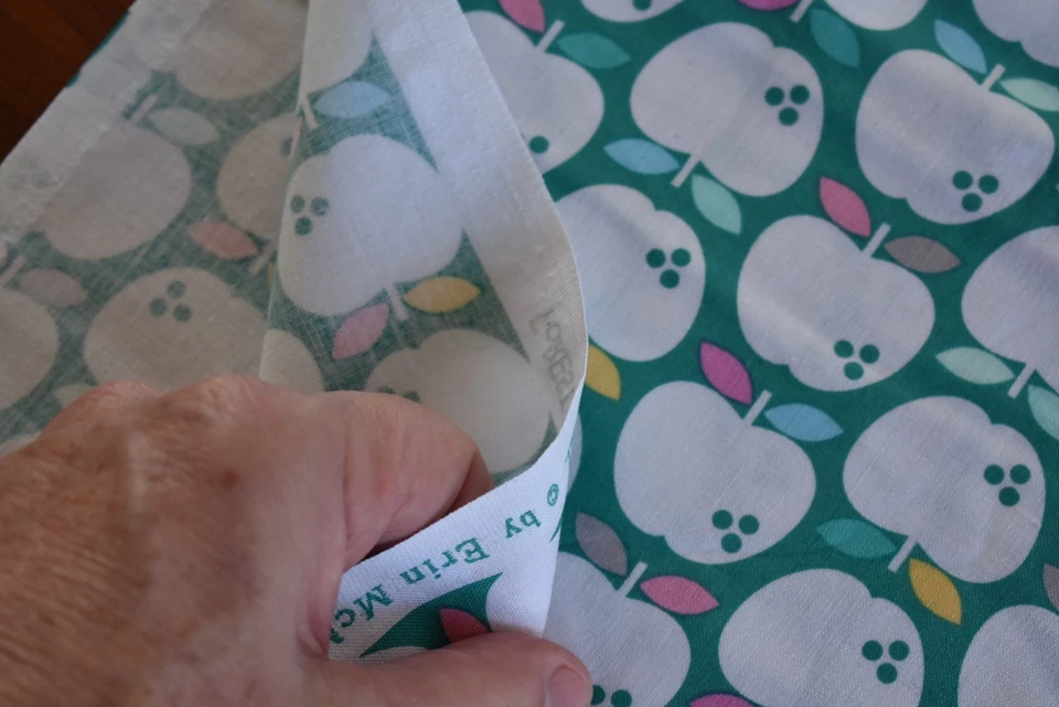 18" Long, White Apples on Green Quilt Cotton, FreeSpirit, McMorris, N3696 - Image 4 of 4