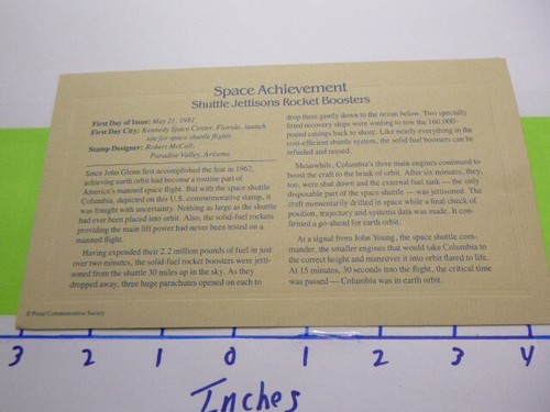 SHUTTLE ROCKET BOOSTERS NASA SPACE ACHIEVEMENTS 1981 USPS 22KT GOLD STAMP SET M2 - Picture 4 of 4