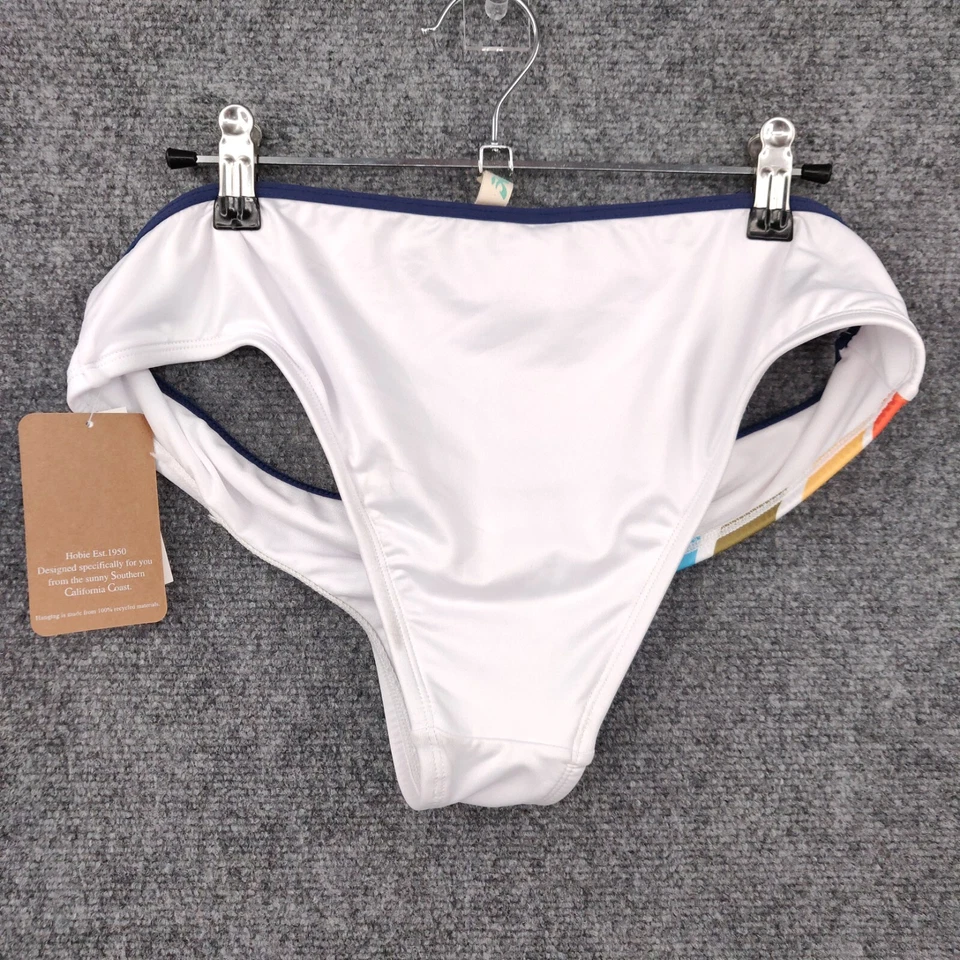 Hobie Bikini Bottom Womens L Large Swimsuit Hipster White Printed Swimwear NEW  - Image 2 of 4