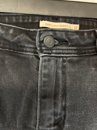 Levi's 529 Jeans - Womens Size 12 - Curvy Skinny - Black Stretch Straight (2546) - Picture 7 of 23