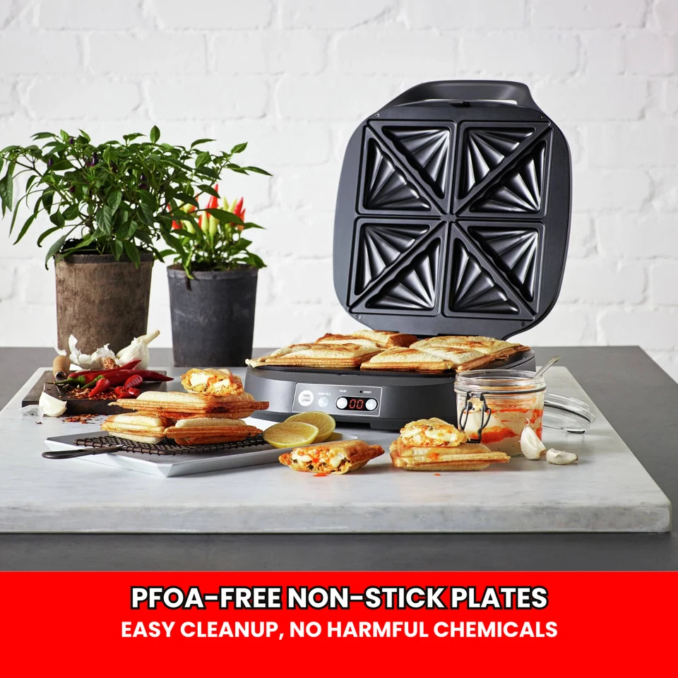 Breville 4-Slice Electric Jaffle Toastie Maker Snack Press Sandwich Non-stick AU - image 4 of 4