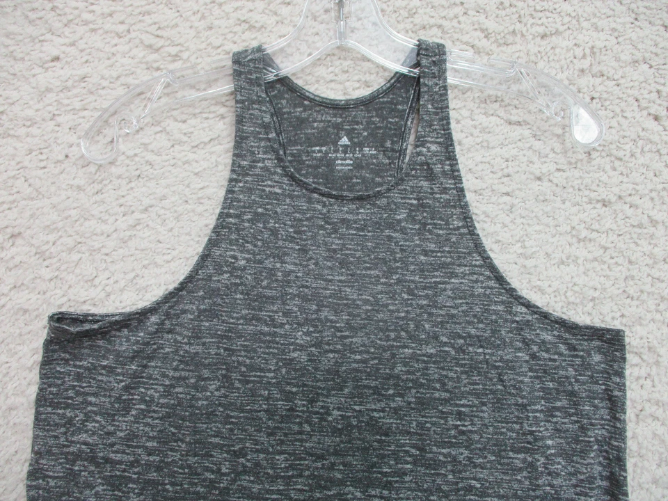Camisa Adidas Grande Adulto Gris Camiseta sin Mangas Elastizada Logo Climalite Para Mujer Foto 2 de 4