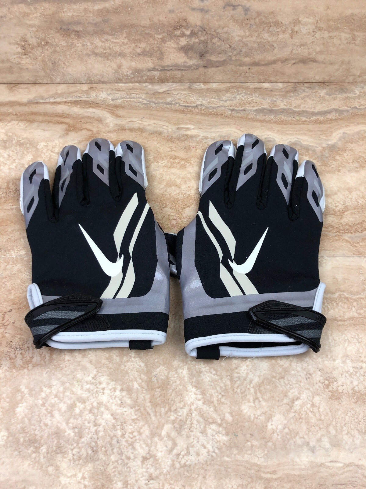 Nike Vapor Shield Cold Weather Thermal Football Gloves Black White Gray