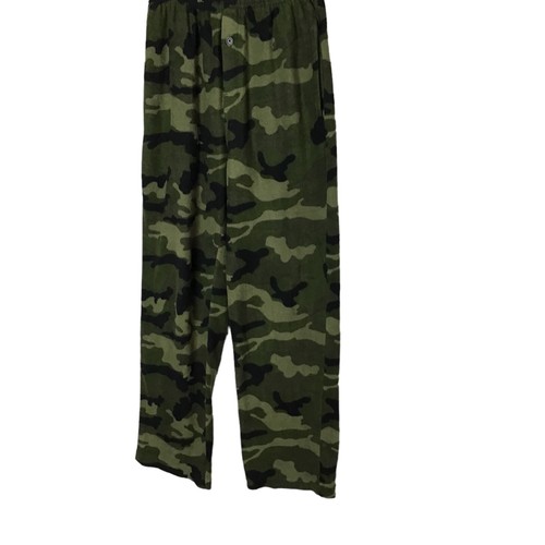 Faded Glory Girls PJ Bottom Size S 28/30 Camouflage Green Flannel Pockets - Picture 2 of 2