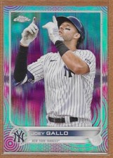 2022 Topps Chrome Sonic Baseball Joey Gallo Aqua Pink Pulse Refractor #42/199