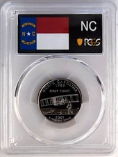 2001-S Clad Proof North Carolina State Quarter-PCGS PR 70 DCAM-State Flag