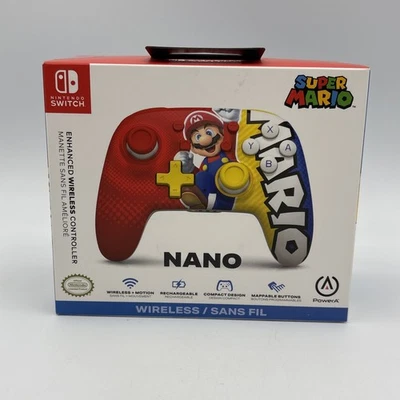 Nintendo Switch PowerA Nano Super Mario Victory Enhanced Wireless Controller New